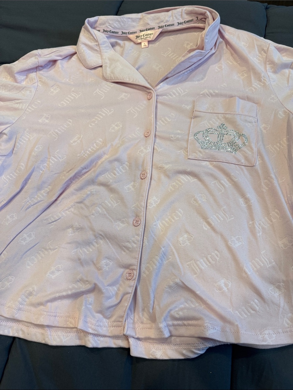 Juicy Couture Top & Shorts Set - Pink, Silver *NWOT* - Picture 4 of 5